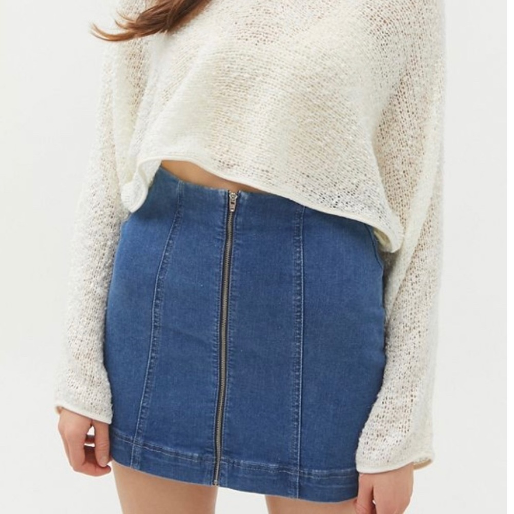 Free people zip up mini skirt